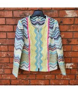 Tapestry Jacket Accented Pom Poms Metallic Embroidery Size Large - $710.85 MXN
