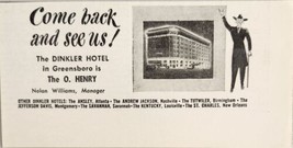 1948 Print Ad The Dinkler Hotel in Greensboro, North Carolina is the O.Henry - £7.48 GBP