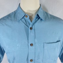 Paradise Blue Tropical Shirt Blue Palms Short Sleeve Sz Lrg - £12.32 GBP