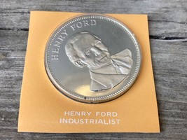 HENRY FORD FRANKLIN MINT GALLERY GREAT AMERICANS STERLING SILVER COIN - $24.70