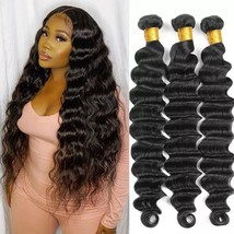 Loose Deep Wave Bundles Unprocessed Virgin Remy Loose Deep Wave Human Hair Bundl - $63.99