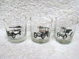 Lot of 3 Antique Cars 3.5&quot; Bar Glasses, Chevy, Buick, Cadillac by Delco, Home - £7.06 GBP