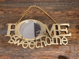 Vintage Brass Home Sweet Home Key Hook or Leash 8 inch long 5 hooks and Mirror - £11.72 GBP