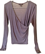 Banana Republic Womens Charcoal Gray Wrap Around Shirt Size Small - $5.99