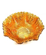 Imperial Amber Glass Grapevine Lg Bowl 10&quot; x 3&quot; Vintage - £18.38 GBP