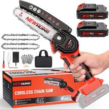 Mini Cordless Chainsaw Kit, Upgraded 4&quot; One-Hand Handheld Electric Portable Cha - £115.82 GBP