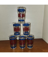 6 VTG 8 oz. Tiffany Style Pepsi Cola Drinking Glasses Graphics 1970&#39;s - $1,243.99 MXN