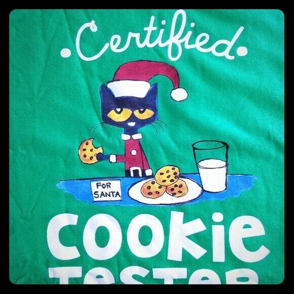 Certified Cookie Tester tshirt with Santa Cat mens size XL Tshirt - $9.99