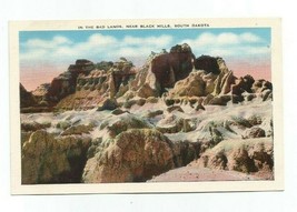 IN THE BAD LANDS, NEAR BLACK HILLS, SD  POSTCARD COLOR LINEN PHOTO,1940&#39;... - £5.32 GBP