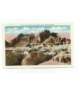 IN THE BAD LANDS, NEAR BLACK HILLS, SD  POSTCARD COLOR LINEN PHOTO,1940&#39;... - £5.30 GBP