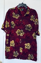 Hawaiian Style Shirt - Hibiscus Floral Print - Sz XL - £15.46 GBP