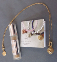 Lisa Hoffman Fine Fragrance Jewelry Pendant Necklace Perfume Locket + Beads - £22.11 GBP