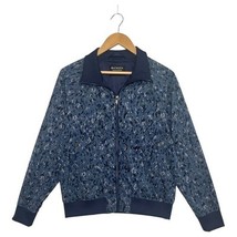 Athleta Brooklyn Bomber Jacket Womens Small Blue Full Zip Geometric Jogger - $36.62