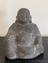 Antique Chinese Carved Lava Volcanic Stone Laughing Happy Buddha Statue - £473.43 GBP