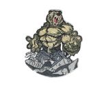 MUSCLE BEAR IRON ON PATCH 3.15" Embroidered Gym Bag Athlete Work Out Fer... - $4.95