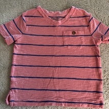 Baby Gap Orange Blue Stripes V Neck Chest Pocket Short Sleeve Shirt 2T - $6.37