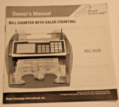 OWNER’S MANUAL - ROYAL SOVEREIGN RBC-4500 BILL COUNTER WITH VALUE COUNTING - £2.39 GBP