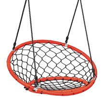 Net Hanging Swing Chair with Adjustable Hanging Ropes-Orange - Color: Orange - £66.79 GBP