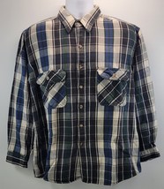 Men American Wear Clothing Plaid Checkered Button Down Collar Cotton Shi... - $11.87