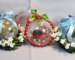 Handmade Clear Diorama Ornaments Ribbon Holly Berry Bird Angel Vintage L... - $15.79