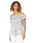 MSRP $88 Michael Kors Ruffled Off-The-Shoulder Top Navy Size XS - $16.68 CAD