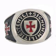 FANSSTEEL Vintage Stainless Steel Freemasons / Knights Templar Theme Ring - Men - £16.68 GBP