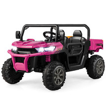 2-Seater Kids Ride On Dump Truck with Dump Bed and Shovel-Pink - Color: Pink - £248.59 GBP