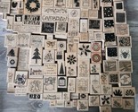 Lot 75+ Rubber Stamp Sets Wood Backed RETIRED Stampin Up + Mixed Holiday... - $74.25