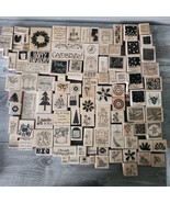 Lot 75+ Rubber Stamp Sets Wood Backed RETIRED Stampin Up + Mixed Holiday... - £58.18 GBP