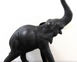 Vintage Genuine Black Leather Wrapped Elephant Sculpture 26&quot; Tall - $167.31