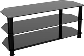 AVF SDC1140BB-A TV Stand for TVs UP to 55-inch TVs, Black Glass, Black Legs - £132.19 GBP