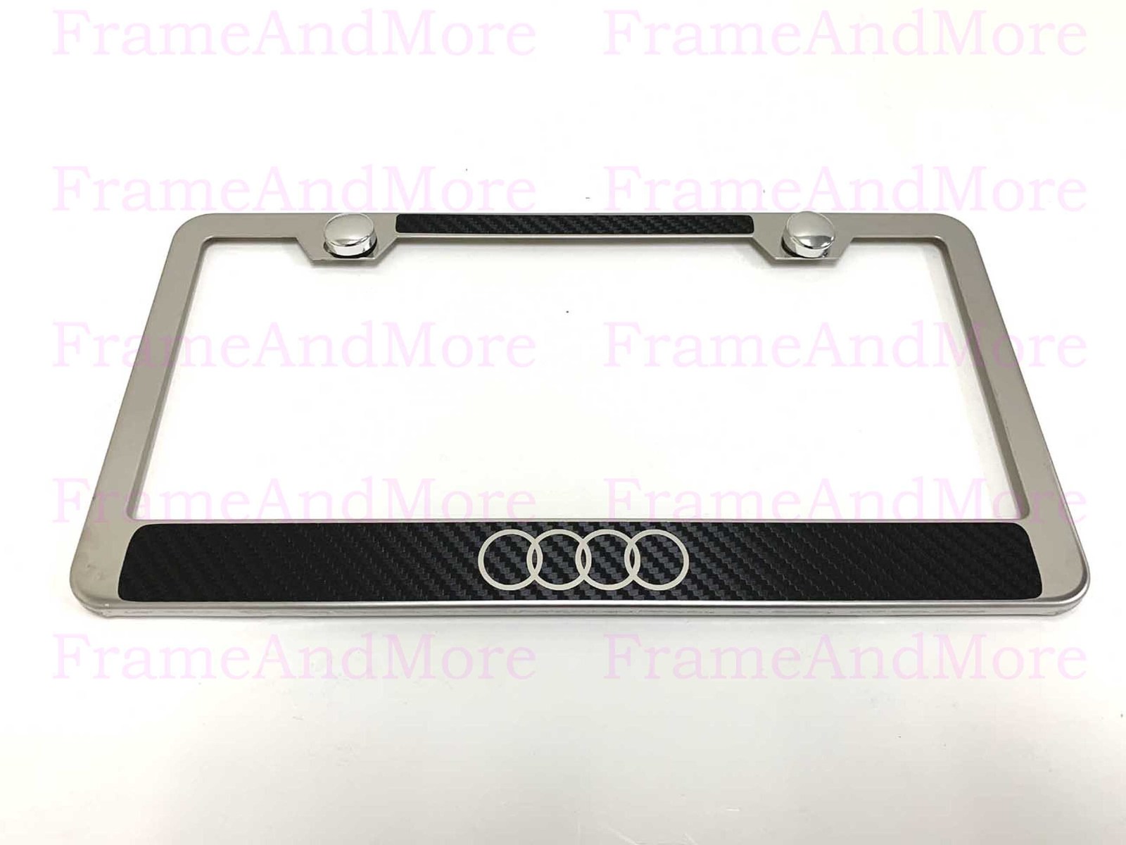 Primary image for 1 Audi 4 Ring Logo Carbon Fiber Style Stainless Steel Chrome Metal License Frame