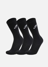 Nike Everyday Essential Crew Socks 3 Pack Black DX5025 010 SZ Men 6-8 Women 6-10 - £15.73 GBP
