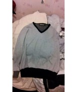 Jumper Mod Teddy Boy Vintage Two Tone V Neck Grey Sweater Black Topman - $10.00