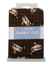 Fabric Editions Pre-Cut Sewing Fabric 36&quot; x 44&quot;, 1 Yard, Lodge Ducks, Brown - £8.73 GBP