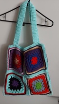 Minty Soft Green Mint Granny Square Tote Bag, 15 x 15 inches - $20.00