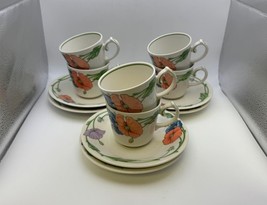 Set of 6 Villeroy &amp; Boch AMAPOLA Cups &amp; Saucers - $1,478.85 MXN