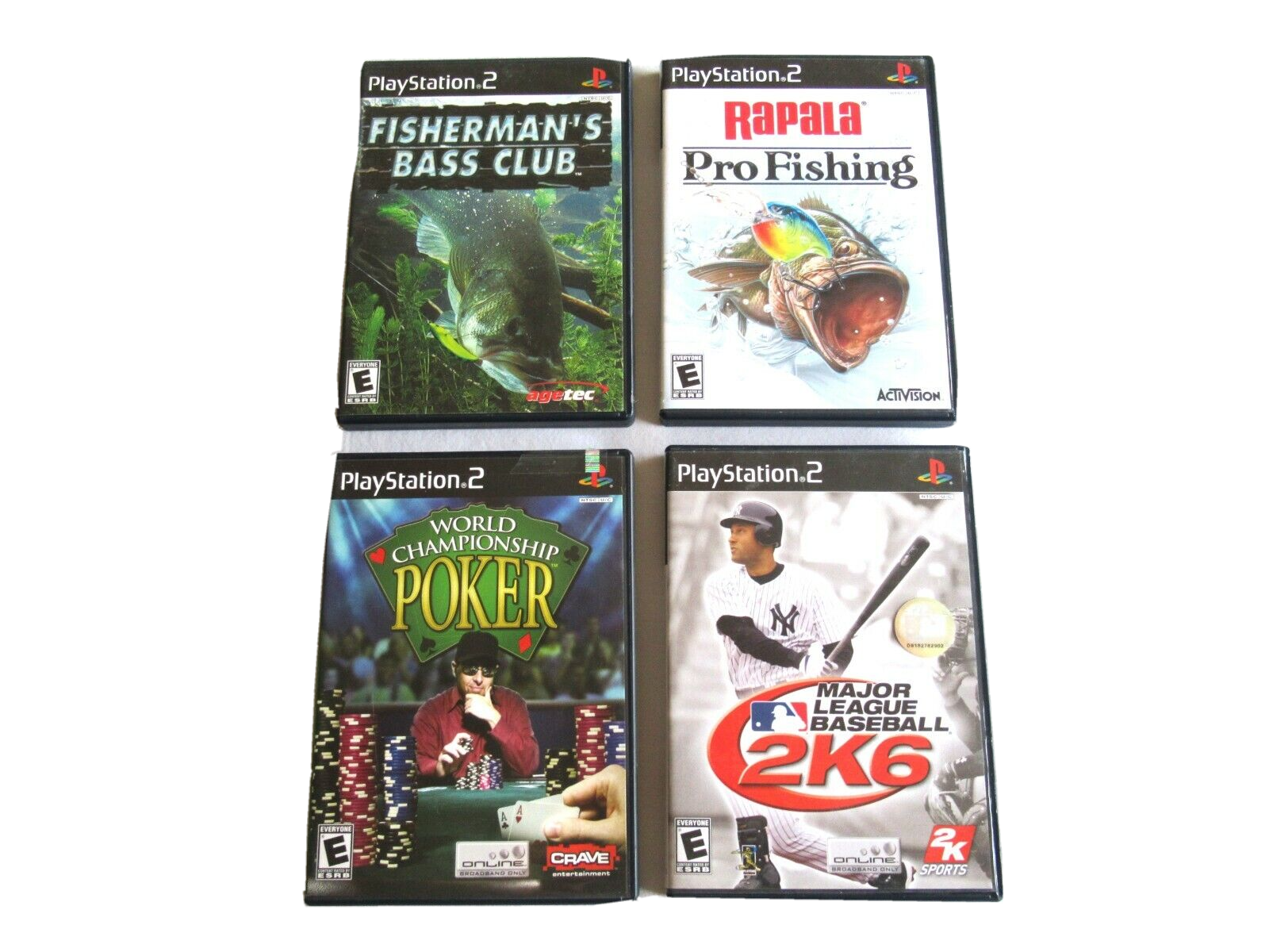 PS2 Lot: Rapala Pro Fishing Fishermans - Bass Club - World Poker - Baseb... - £7.46 GBP