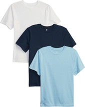 NEW Boys Gap Tees Set of 3 T-shirts XL blue white basic shortsleeve crewneck - £15.94 GBP