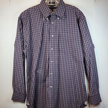 Tommy Hilfiger Purple / White Plaid Long Sleeve Men&#39;s Shirt Size M - $23.75