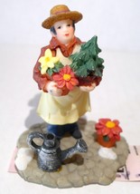 O&#39;well Owell  Christmas Flowers  Gardener Man Poinsettias  Xmas Figurine... - $28.66