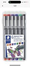 STAEDTLER Pigment Liners 0.5mm 6/Pkg-Assorted  New - $12.82