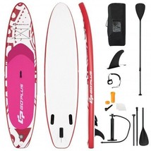 11 Feet Inflatable Adjustable Paddle Board with Carry Bag - Color: Pink ... - $277.44