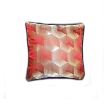 Vintage Red Gold Metallic Pillow, Classic, Red Wine Velvet,  Pipping, 16... - £31.17 GBP