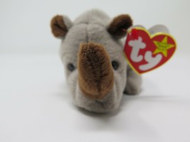 Ty Beanie Babies Baby Spike the Rhino AUGUST 13, 1996 retired PVC pellets NWT - £6.95 GBP