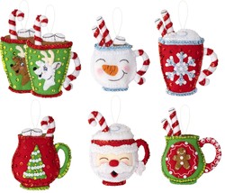 Bucilla Felt Ornaments Applique Kit Set Of 6-Cozy Christmas - £24.65 GBP