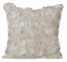 Vintage Style Ruffles 16x16 Satin Ivory Decorative Pillows Cover -Vintag... - $546.42 MXN+