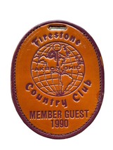 Vintage 1990 Firestone Country Club Member Guest Leather Bag Tag - £27.36 GBP