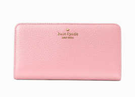 New Kate Spade Dumpling Pebble Leather Large Slim Bifold Wallet Bright Carnation - £48.76 GBP