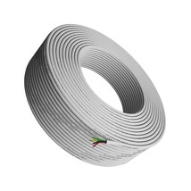 Phone Cable 300ft Rounded White Roll (100m Long) 4x1/0.4 26 AWG Gauge So... - £54.51 GBP